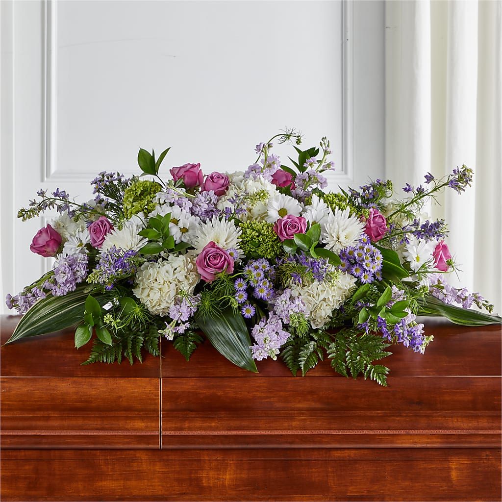 Meadows of Serenity Casket Spray – Usa Flowershop Llc, Pompano Beach FL
