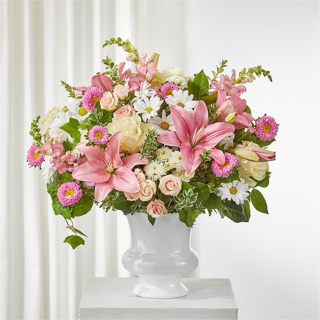 Empathetic Blooms Urn Arrangement – Usa Flowershop Llc, Pompano Beach FL