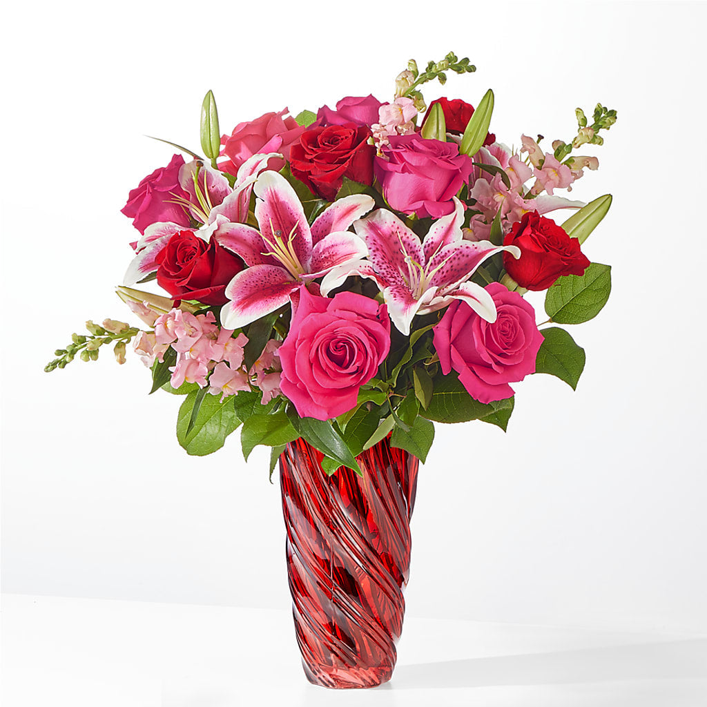 Always You Bouquet with Luxe Swirl Vase – Usa Flowershop Llc, Pompano Beach FL