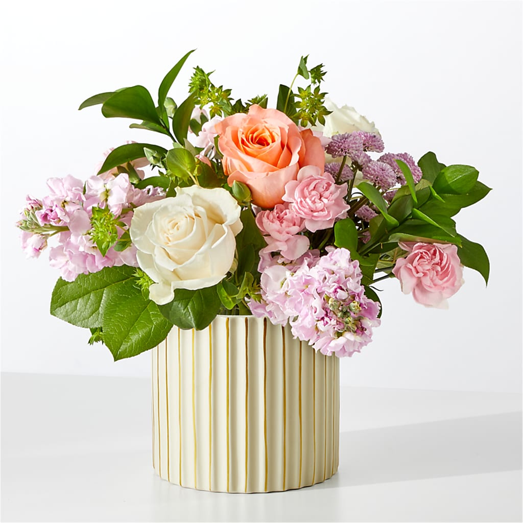 French Market Bouquet with Ivory Vase – Usa Flowershop Llc, Pompano Beach FL