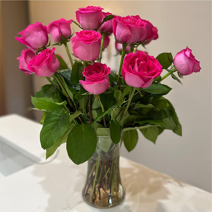 Long Stem Pink Rose Bouquet –  Usa Flowershop Llc, Pompano Beach FL
