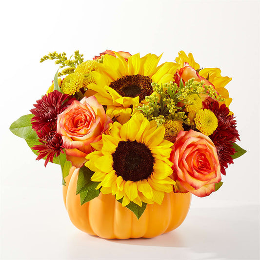 Golden Gourd Pumpkin Bouquet –  Usa Flowershop Llc, Pompano Beach FL