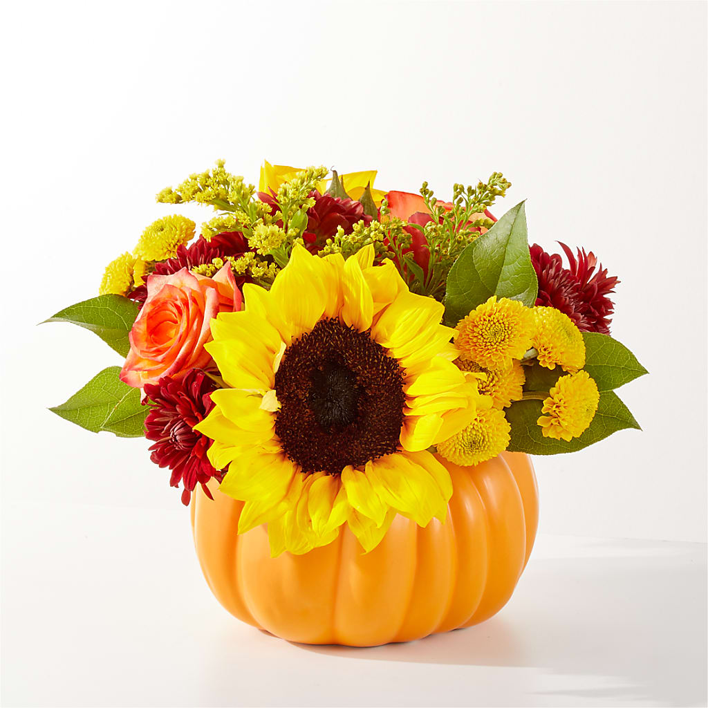 Golden Gourd Pumpkin Bouquet –  Usa Flowershop Llc, Pompano Beach FL