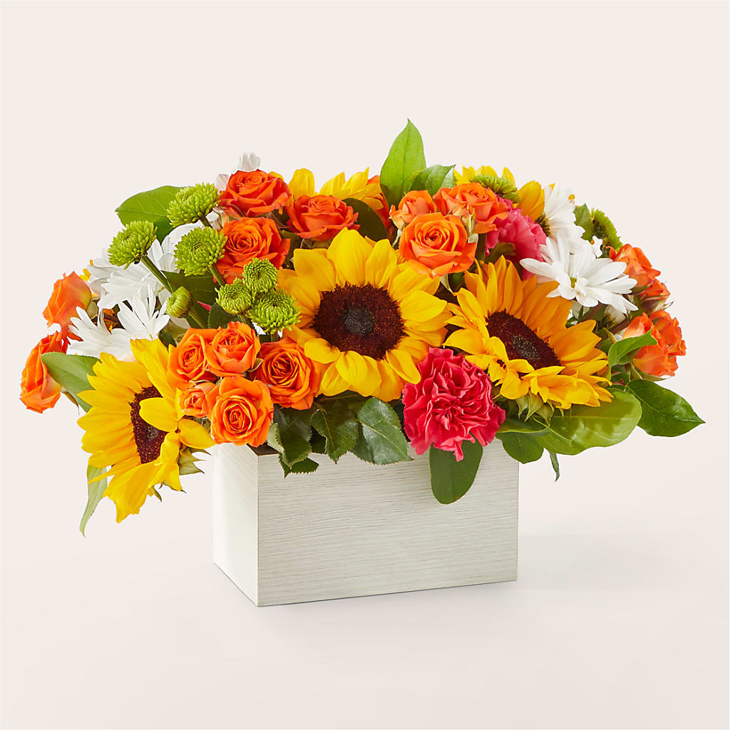 Sun-drenched Blooms Box Bouquet –  Usa Flowershop Llc, Pompano Beach FL