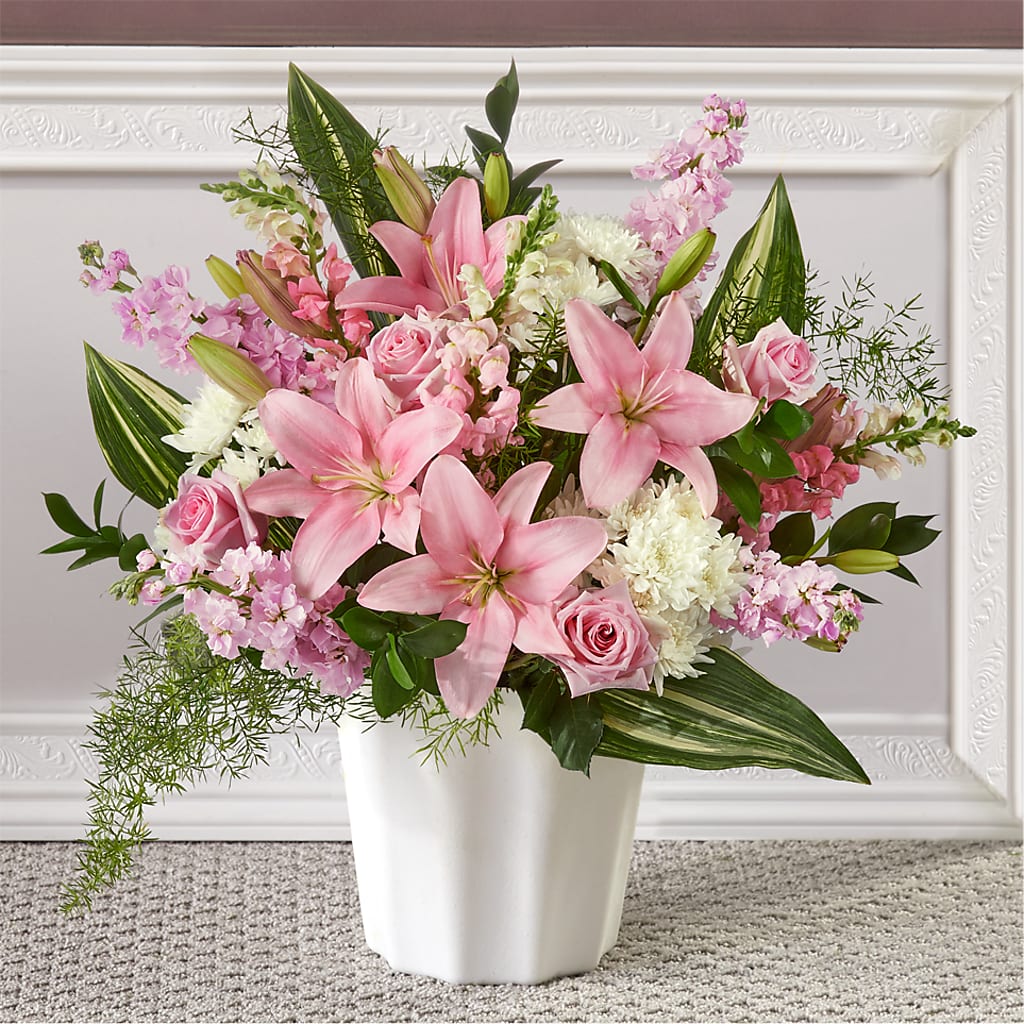 Simply Serene Floor Basket –  Usa Flowershop Llc, Pompano Beach FL