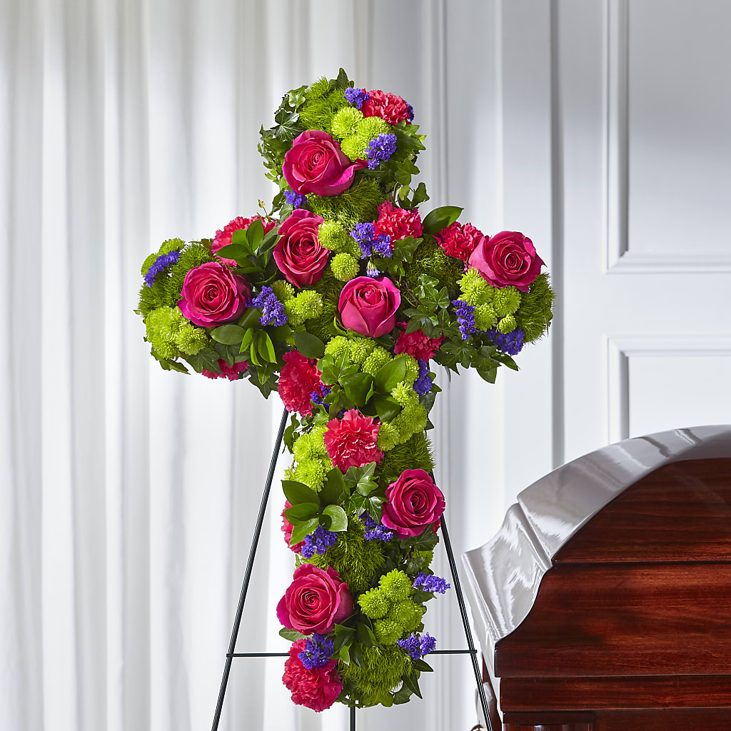 Tribute Rose Floral Cross –  Usa Flowershop Llc, Pompano Beach FL