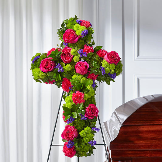 Tribute Rose Floral Cross –  Usa Flowershop Llc, Pompano Beach FL