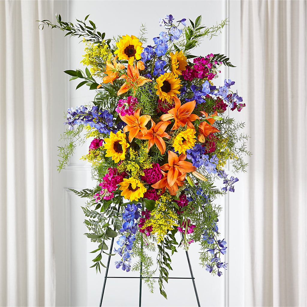 Sunlit Memories Standing Spray (Standard) –  Usa Flowershop Llc, Pompano Beach FL