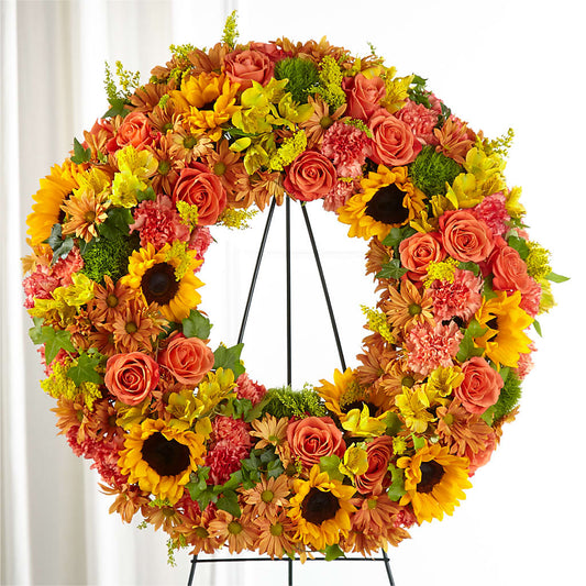 Autumnal Memories Wreath (Standard) –  Usa Flowershop Llc, Pompano Beach FL