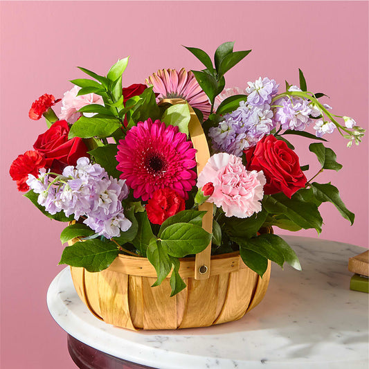 Pink Picnic Basket –  Usa Flowershop Llc, Pompano Beach FL