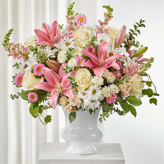 Empathetic Blooms Urn Arrangement –  Usa Flowershop Llc, Pompano Beach FL