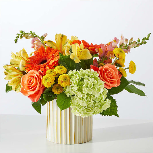Autumn Sunshine Bouquet with Ivory Vase –  Usa Flowershop Llc, Pompano Beach FL