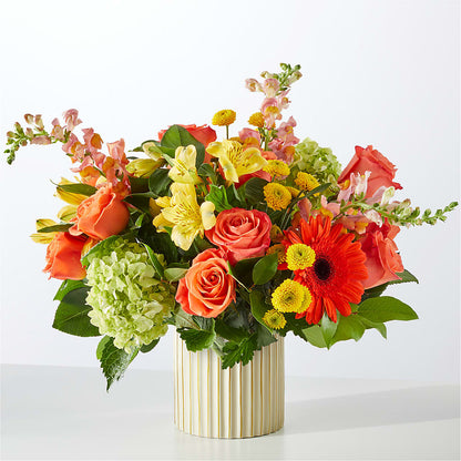 Autumn Sunshine Bouquet with Ivory Vase –  Usa Flowershop Llc, Pompano Beach FL