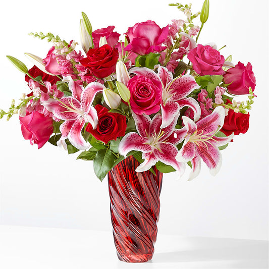 Always You Bouquet with Luxe Swirl Vase –  Usa Flowershop Llc, Pompano Beach FL
