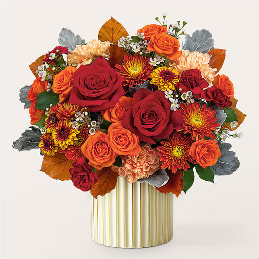 Merlot Bouquet with Ivory Vase –  Usa Flowershop Llc, Pompano Beach FL