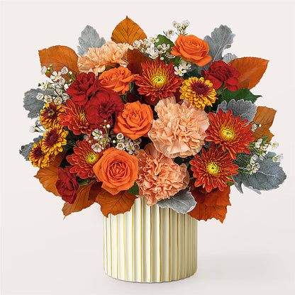 Merlot Bouquet with Ivory Vase –  Usa Flowershop Llc, Pompano Beach FL