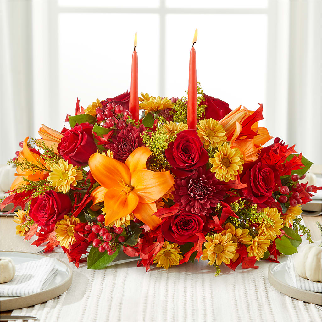 Autumn's Embrace Centerpiece –  Usa Flowershop Llc, Pompano Beach FL