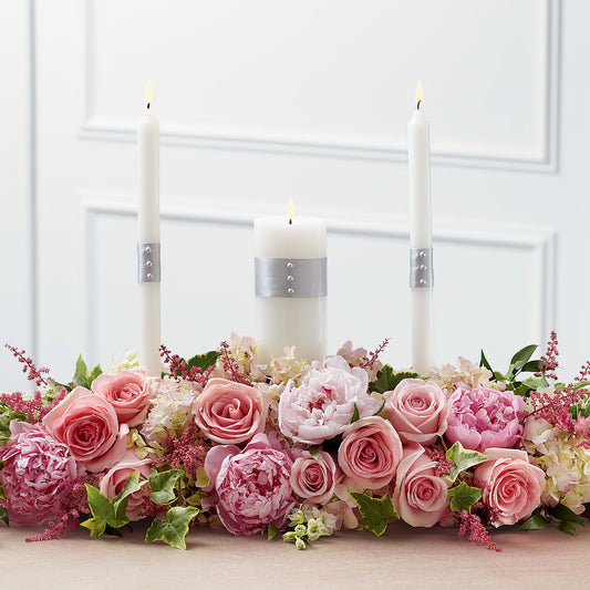 Worldwide Romance Unity Candle Arrangement –  Usa Flowershop Llc, Pompano Beach FL