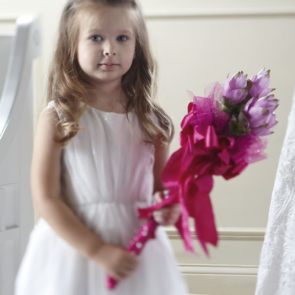 Sparkle Pink Flower Girl Bouquet –  Usa Flowershop Llc, Pompano Beach FL