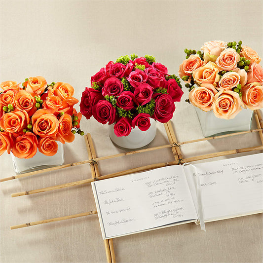 Dawn Rose Centerpiece –  Usa Flowershop Llc, Pompano Beach FL