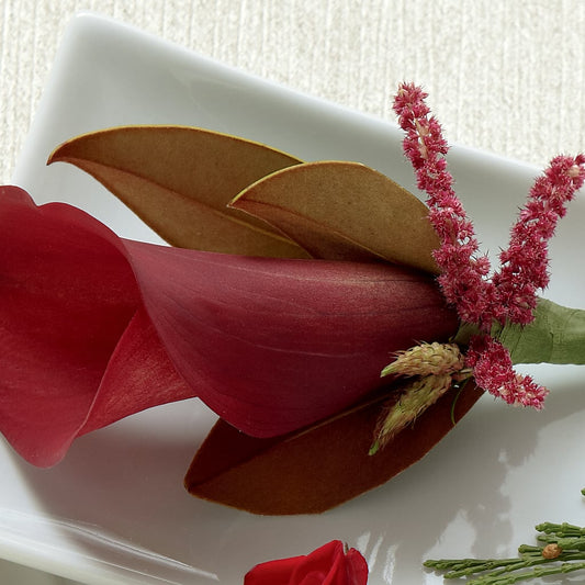 Red Calla Boutonniere –  Usa Flowershop Llc, Pompano Beach FL