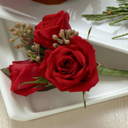 Red Spray Rose Boutonniere –  Usa Flowershop Llc, Pompano Beach FL
