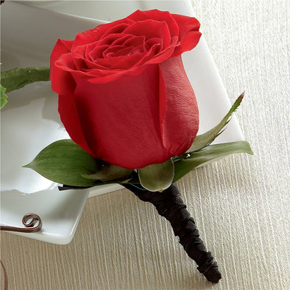Red Rose Boutonniere –  Usa Flowershop Llc, Pompano Beach FL