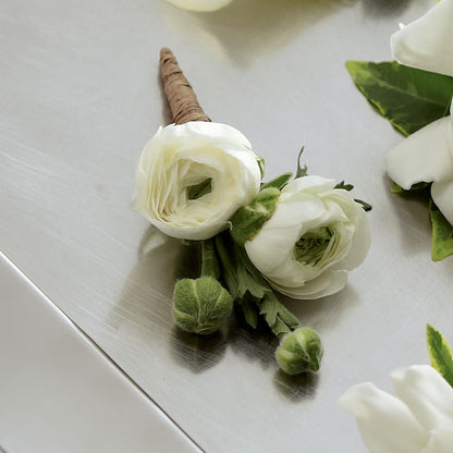 White Ranunculus Boutonniere –  Usa Flowershop Llc, Pompano Beach FL