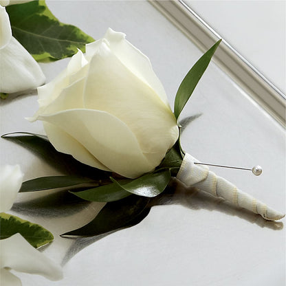 White Rose Boutonniere –  Usa Flowershop Llc, Pompano Beach FL