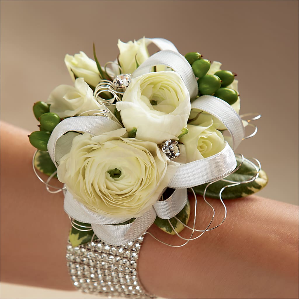 White Wedding Corsage –  Usa Flowershop Llc, Pompano Beach FL